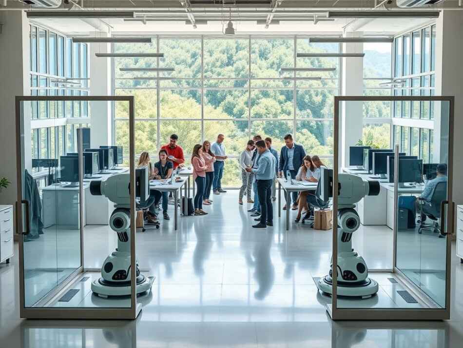 collaborative workspace design with robot safety barriers collaborative workspace design with robot safety barriers